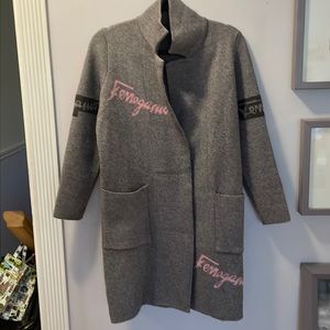 Ferragamo long wool jacket size L